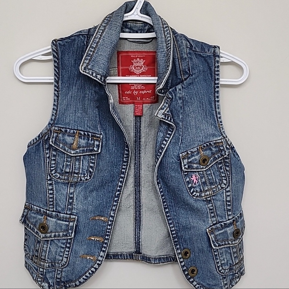 EDC by Esprit - Vintage Denim Vest. Jeans Jacket. Size Medium Women. - Picture 1 of 6